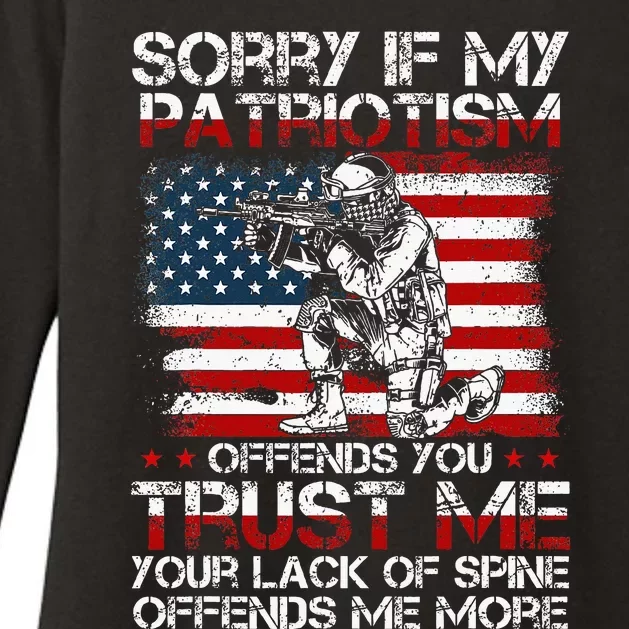 Sorry If My Patriotism Offends You Patriotic Us Flag Womens CVC Long Sleeve Shirt