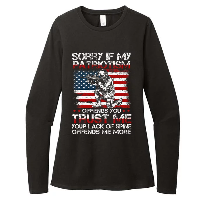 Sorry If My Patriotism Offends You Patriotic Us Flag Womens CVC Long Sleeve Shirt