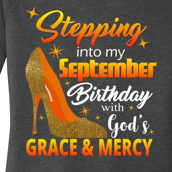 Stepping Into My September Birthday With God's Grace And Mercy Women's Perfect Tri Tunic Long Sleeve Shirt