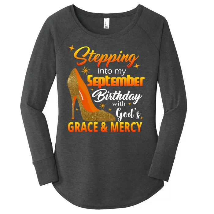 Stepping Into My September Birthday With God's Grace And Mercy Women's Perfect Tri Tunic Long Sleeve Shirt