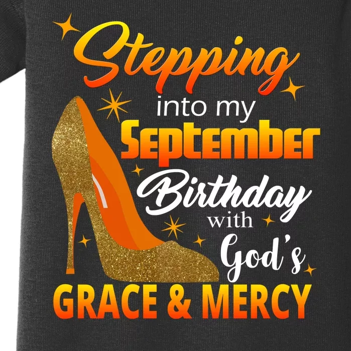 Stepping Into My September Birthday With God's Grace And Mercy Baby Bodysuit