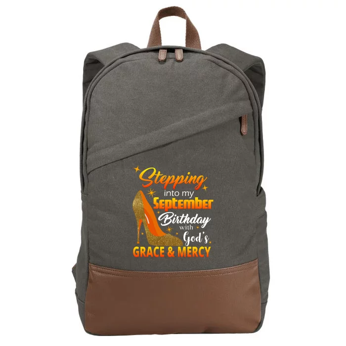 Stepping Into My September Birthday With God's Grace And Mercy Cotton Canvas Backpack