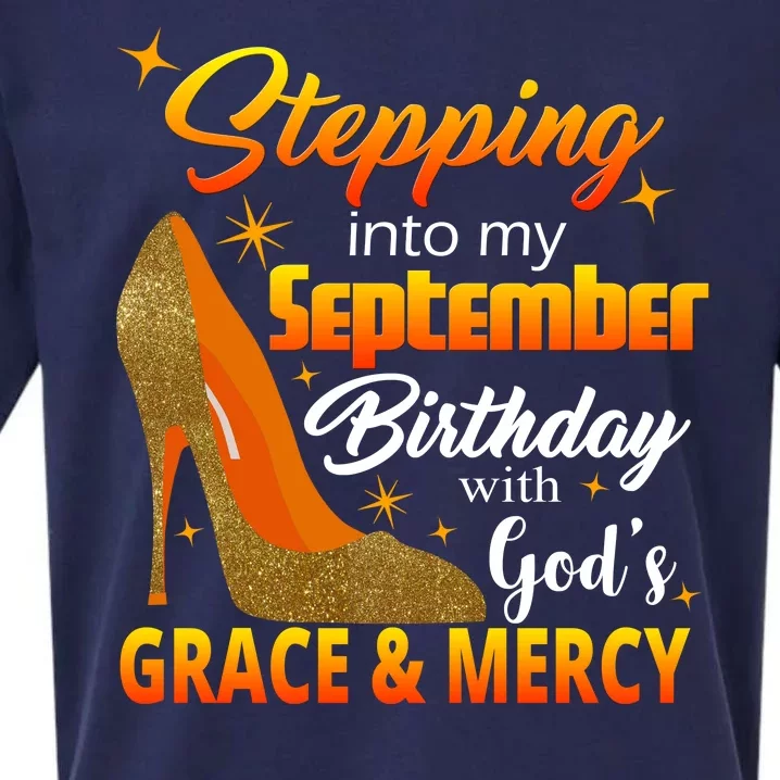 Stepping Into My September Birthday With God's Grace And Mercy Sueded Cloud Jersey T-Shirt