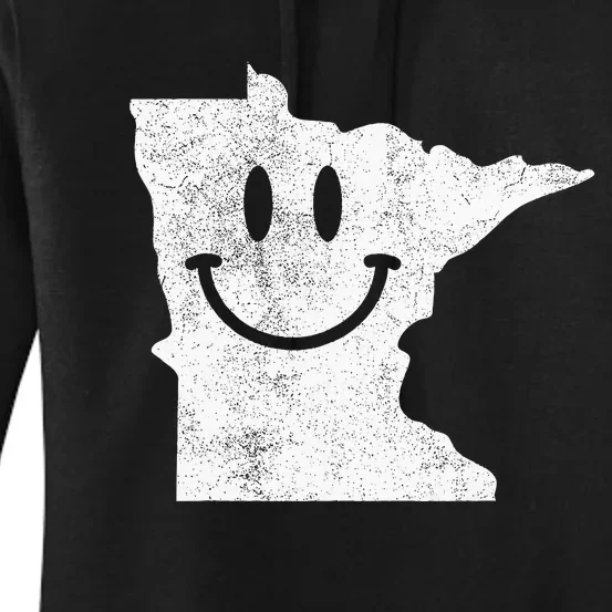 Smiling In Mn – Funny Minnesota Happy Face Women's Pullover Hoodie