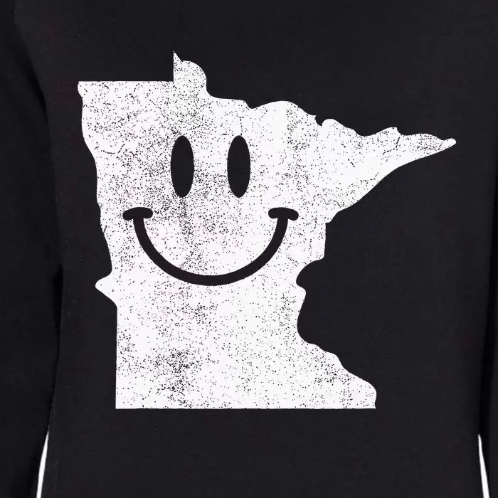 Smiling In Mn – Funny Minnesota Happy Face Womens California Wash Sweatshirt