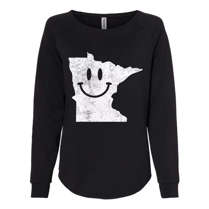 Smiling In Mn – Funny Minnesota Happy Face Womens California Wash Sweatshirt