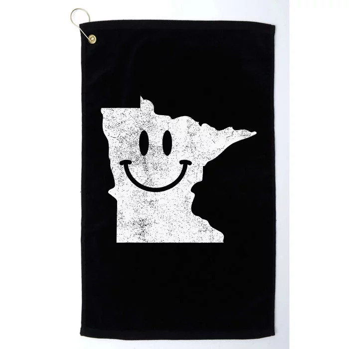 Smiling In Mn – Funny Minnesota Happy Face Platinum Collection Golf Towel