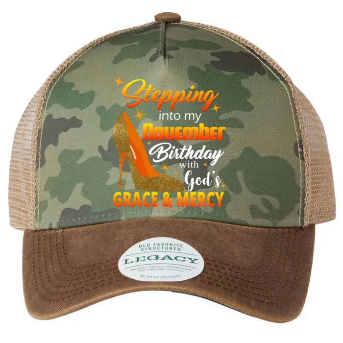 Stepping Into My November Birthday With God's Grace And Mercy Legacy Tie Dye Trucker Hat