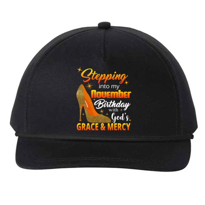 Stepping Into My November Birthday With God's Grace And Mercy Snapback Five-Panel Rope Hat