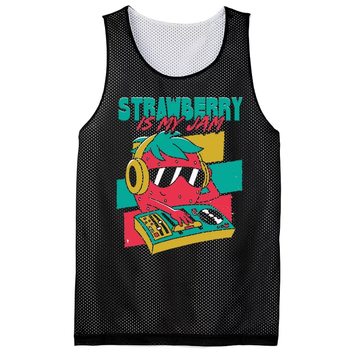 Strawberry Is My Jam Mesh Reversible Basketball Jersey Tank