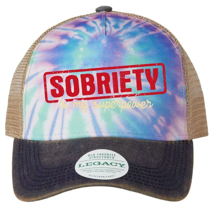 Sobriety Is My Superpower Abstinence Sober Recovery Aa Na Legacy Tie Dye Trucker Hat