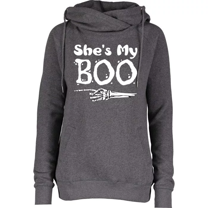 She Is My Boo Cute Matching Couple Halloween Costume Great Gift Womens Funnel Neck Pullover Hood