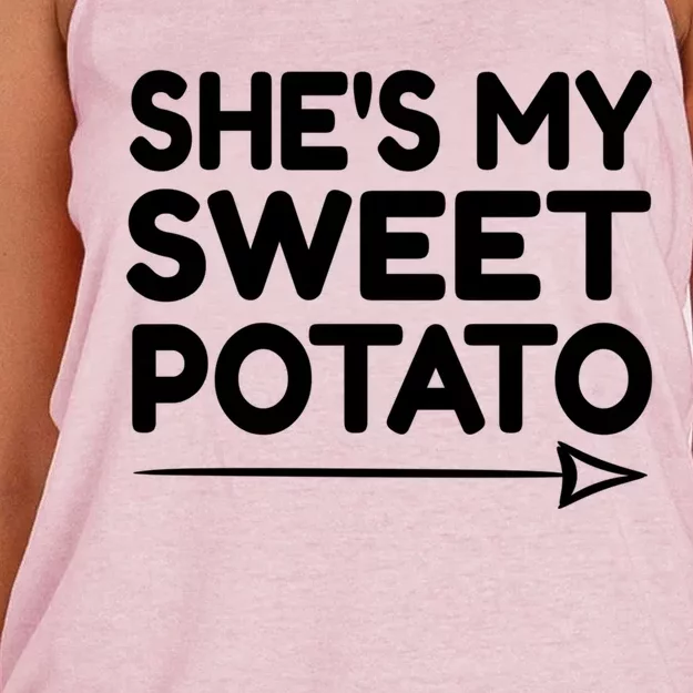 She Is My Sweet Potato Funny I Yam Funny Gift Sweet Potato Lover Meaningful Gift Women's Knotted Racerback Tank