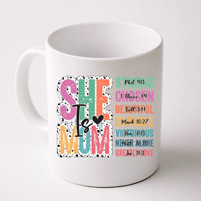 She Is Mom Retro Mother Day Blessed Mom Front & Back Coffee Mug