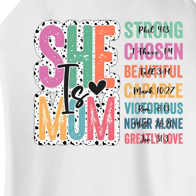 She Is Mom Retro Mother Day Blessed Mom Women’s Perfect Tri Rocker Tank