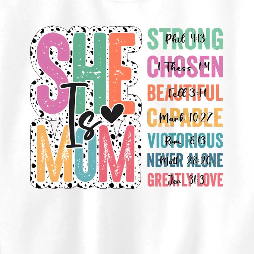 She Is Mom Retro Mother Day Blessed Mom Kids Sweatshirt