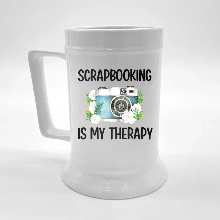 Scrapbooking Is My Therapy Scrapbooker Scrapbook Meaningful Gift Front & Back Beer Stein