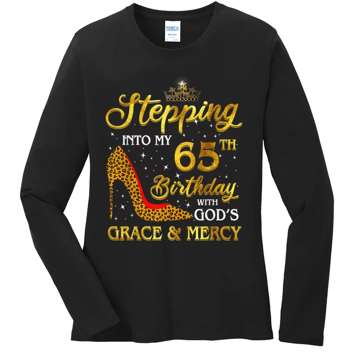 Stepping Into My 65th Birthday Gift Girl Wo 65 Year Old Ladies Long Sleeve Shirt