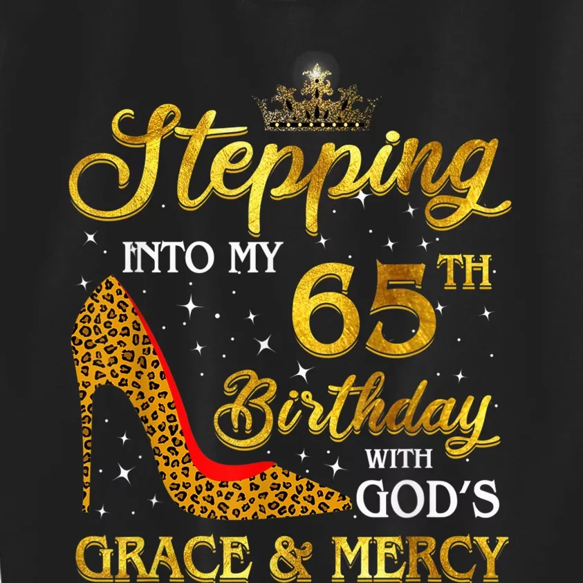 Stepping Into My 65th Birthday Gift Girl Wo 65 Year Old Kids Sweatshirt