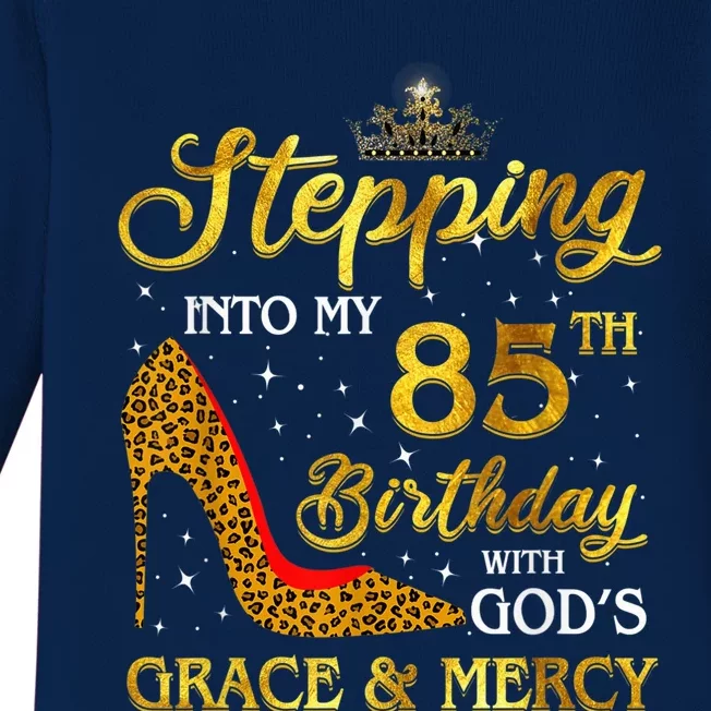 Stepping Into My 85th Birthday Present Gift Girl Wo 85 Year Old Baby Long Sleeve Bodysuit