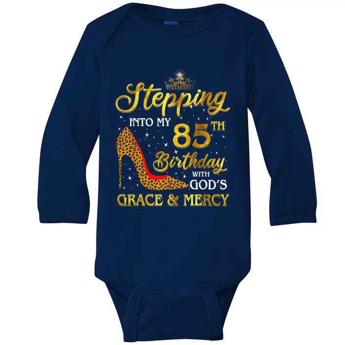 Stepping Into My 85th Birthday Present Gift Girl Wo 85 Year Old Baby Long Sleeve Bodysuit