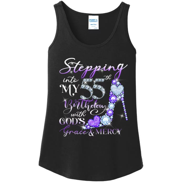 Stepping into my 55th birthday with God's grace & Mercy Ladies Essential Tank