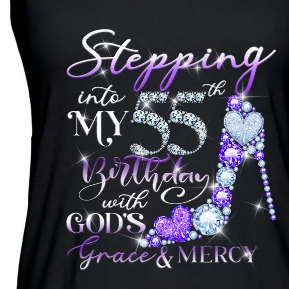 Stepping into my 55th birthday with God's grace & Mercy Ladies Essential Flowy Tank