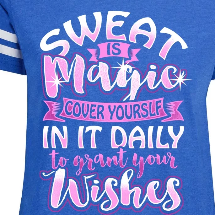 Sweat Is Magic Loves Yoga Practice Yogi Quote Namaste Zen Meaningful Gift Enza Ladies Jersey Football T-Shirt