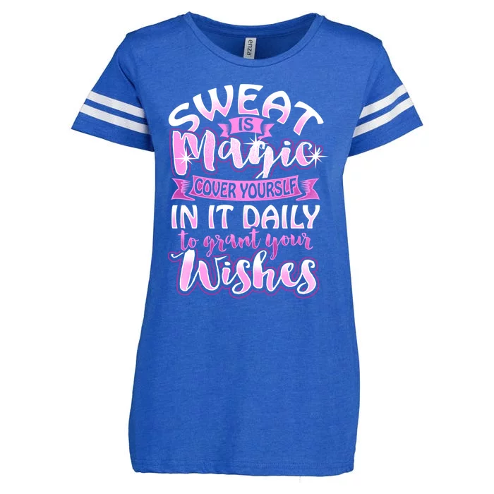 Sweat Is Magic Loves Yoga Practice Yogi Quote Namaste Zen Meaningful Gift Enza Ladies Jersey Football T-Shirt