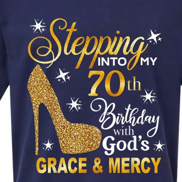 Stepping into my 70th birthday with God's grace & Mercy Sueded Cloud Jersey T-Shirt