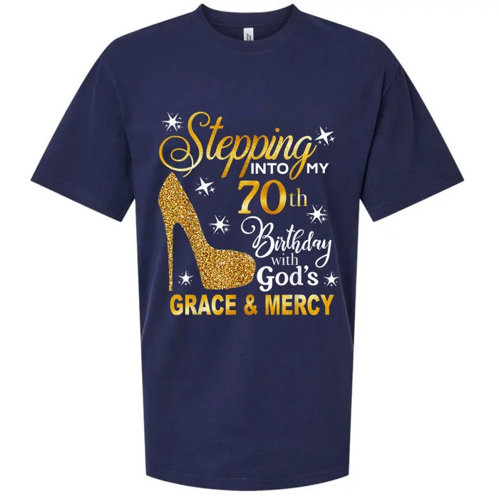 Stepping into my 70th birthday with God's grace & Mercy Sueded Cloud Jersey T-Shirt