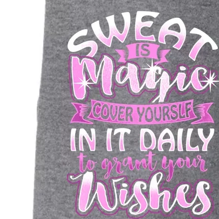 Sweat Is Magic Loves Yoga Practice Yogi Quote Namaste Zen Cute Gift Doggie 3-End Fleece Hoodie