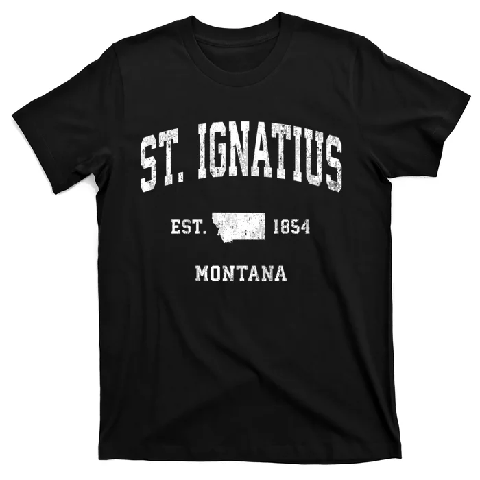 St. Ignatius Montana Mt Vintage Athletic Sports Design T-Shirt