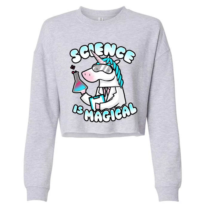 Science Is Magical Lab Unicorn Funny Cropped Pullover Crew