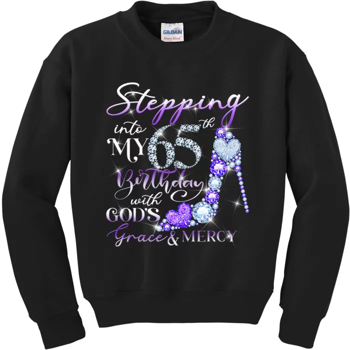 Stepping into my 65th birthday with God's grace & Mercy Kids Sweatshirt