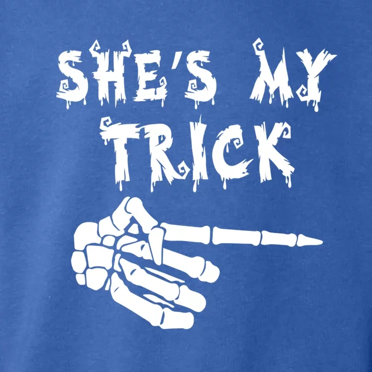 She Is My Trick He Is My Treat Halloween Couple Matching Gift Toddler Hoodie