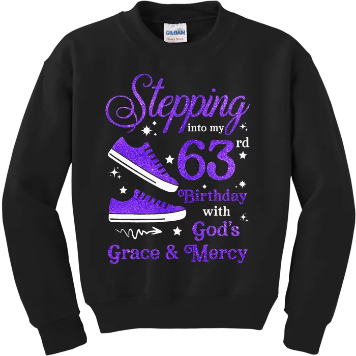 Stepping Into My 63rd Birthday With God's Grace & Mercy Bday Kids Sweatshirt