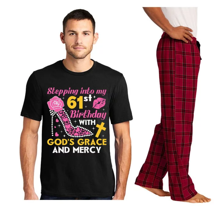 Stepping into my 61st birthday with gods grace and mercy Pajama Set