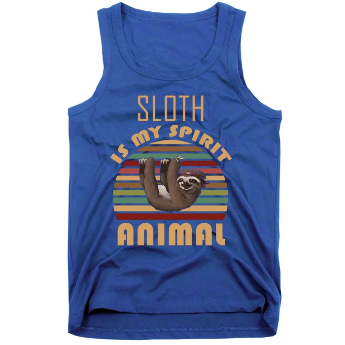 Sloth Is My Spirit Animal Retro Vintage Funny Gift Tank Top