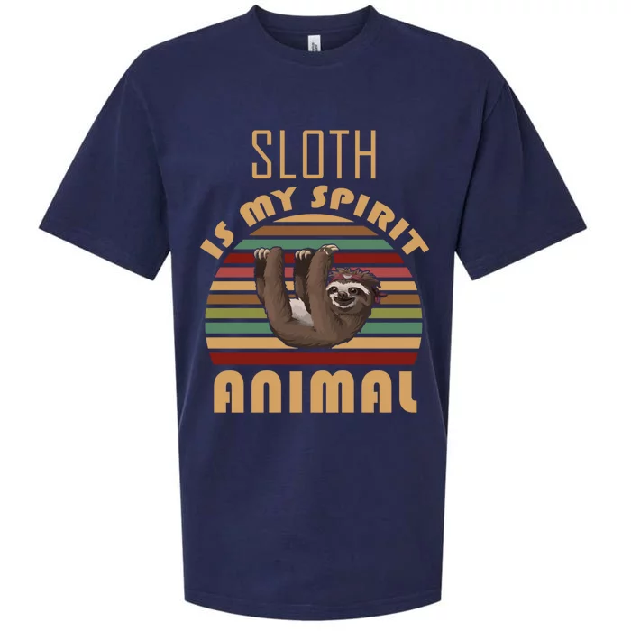 Sloth Is My Spirit Animal Retro Vintage Funny Gift Sueded Cloud Jersey T-Shirt