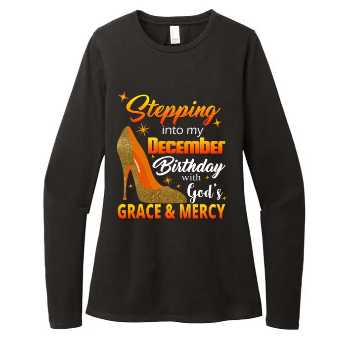 Stepping Into My December Birthday With God's Grace And Mercy Womens CVC Long Sleeve Shirt