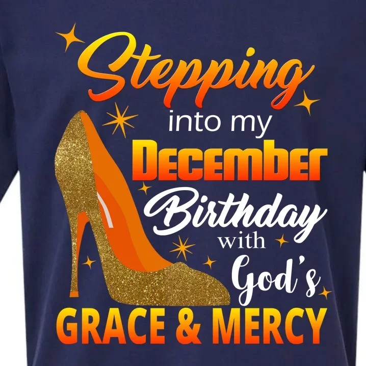 Stepping Into My December Birthday With God's Grace And Mercy Sueded Cloud Jersey T-Shirt