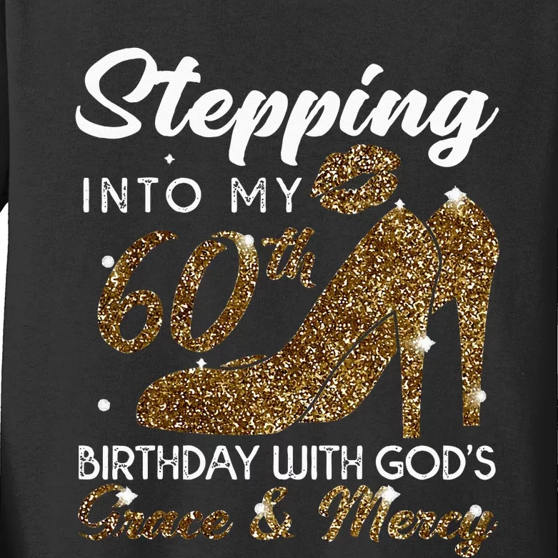 Stepping Into My 78th Birthday With Gods Grace & Mercy Kids Long Sleeve Shirt