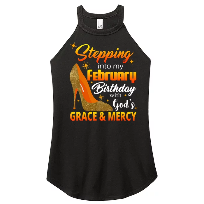 Stepping Into My February Birthday With God's Grace And Mercy Women’s Perfect Tri Rocker Tank