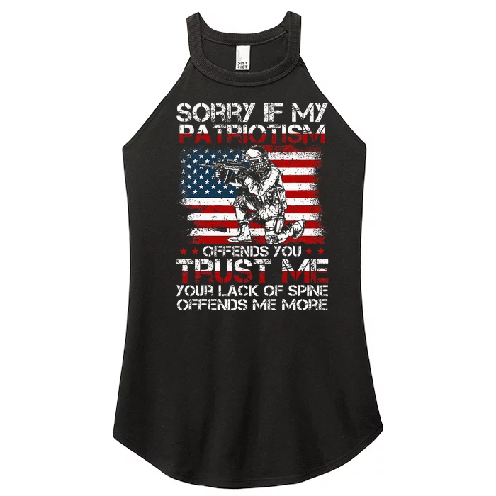 Sorry If My Patriotism Offends You Patriotic Us Flag Women’s Perfect Tri Rocker Tank