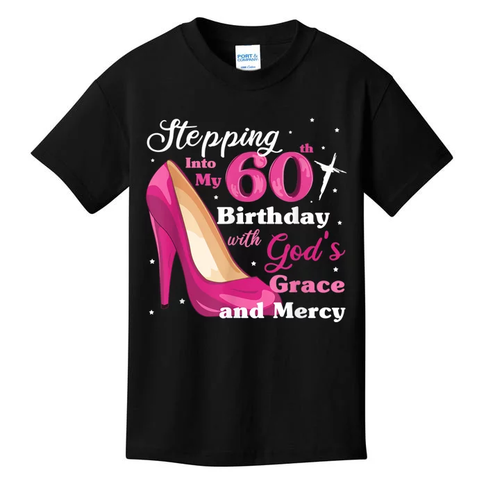 Stepping into my 60th birthday with gods grace and mercy Kids T-Shirt