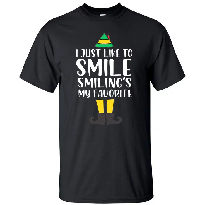 Smiling Is My Favorite Christmas Elf Buddy Tall T-Shirt