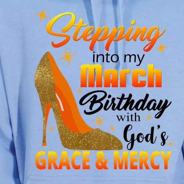 Stepping Into My March Birthday With God's Grace And Mercy Unisex Surf Hoodie