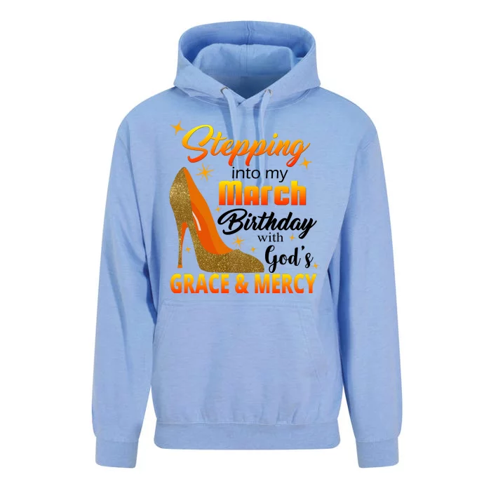 Stepping Into My March Birthday With God's Grace And Mercy Unisex Surf Hoodie