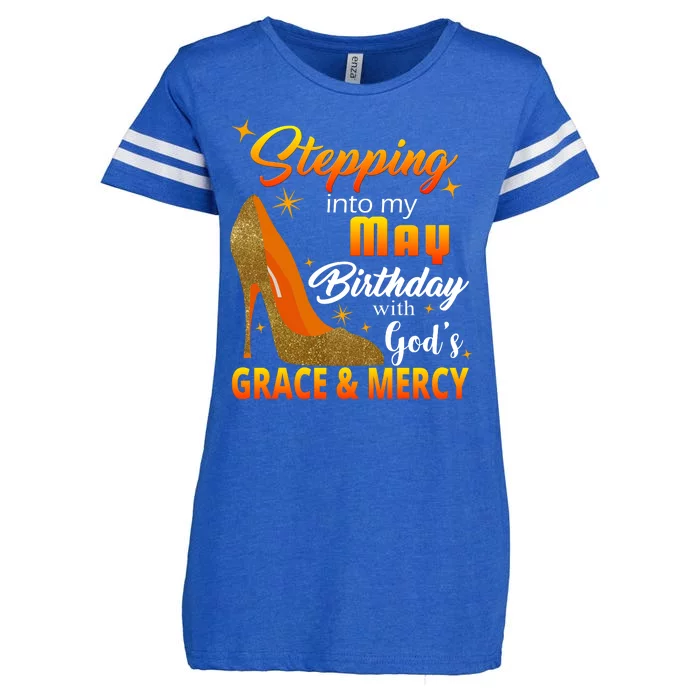 Stepping Into My May Birthday With God's Grace And Mercy Enza Ladies Jersey Football T-Shirt